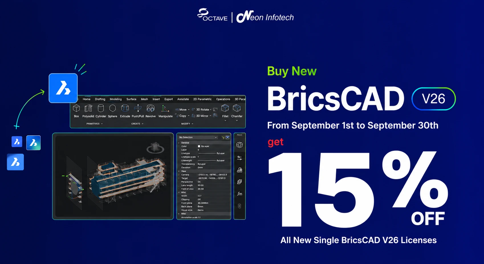 Get BricsCAD® V26 – Save 15% on New Licenses
